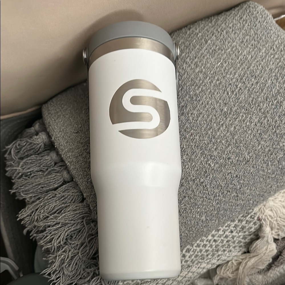 Stanley White and Silver Tumbler